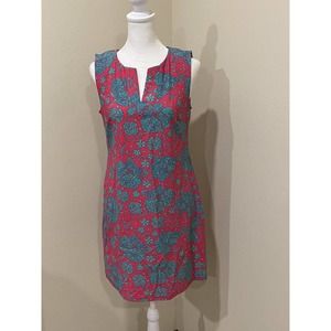 Aryeh Pink Teal Floral Patterned dress small Sleeveless Dress